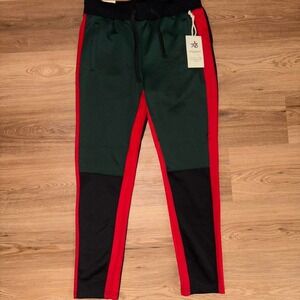 American Bazi Track Pants,  Green/Red/Black